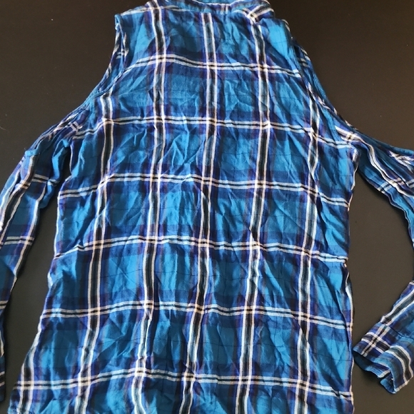Express Blue Plaid Button Down Shirt - Picture 7 of 10